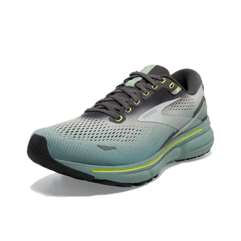 Brooks Ghost 15 Anti Slip Wear Resistant Low Top Running Shoes Men's Asphalt Gray Blue-2