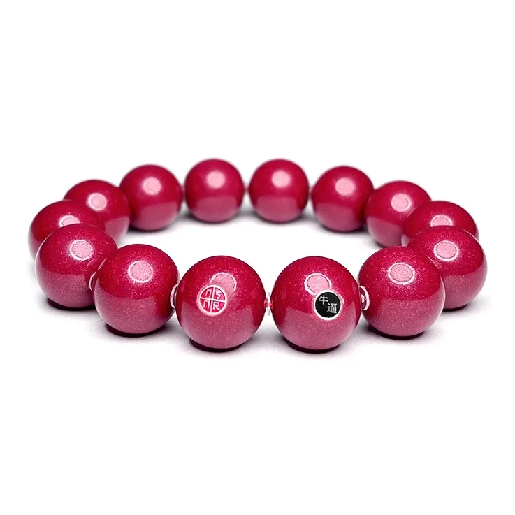 MOUNTAINS AND MANS Cinnabar New Chinese Style Good Luck Beaded Bracelet Men's-7