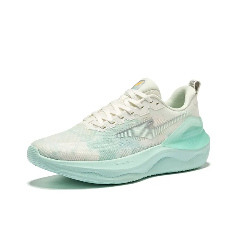 Erke Cushioning Rebound Wear-Resistant Low-Top Casual Running Shoes Men's White Green-2