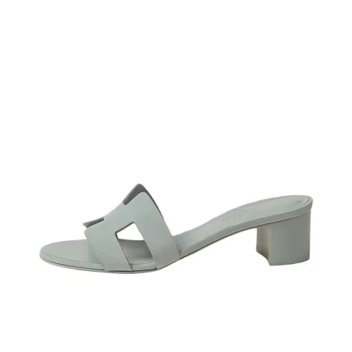 HERMES Oasis Slide Slippers 5cm Women's Gray