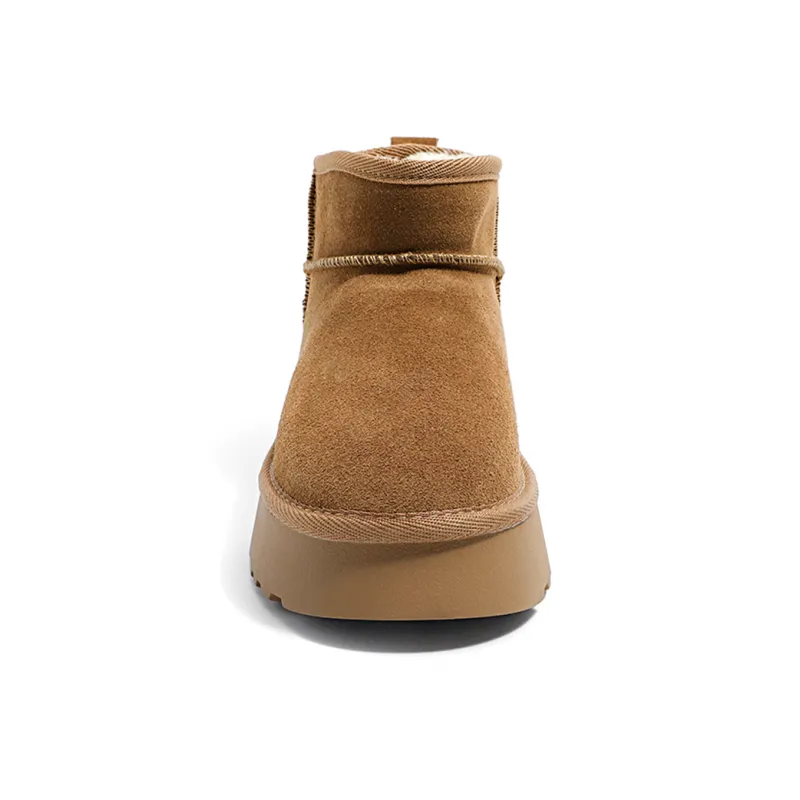 HUANQIU Warm Cushioning Coverage Wear-Resistant Slip-Resistant Short Snow Boots Women's-3
