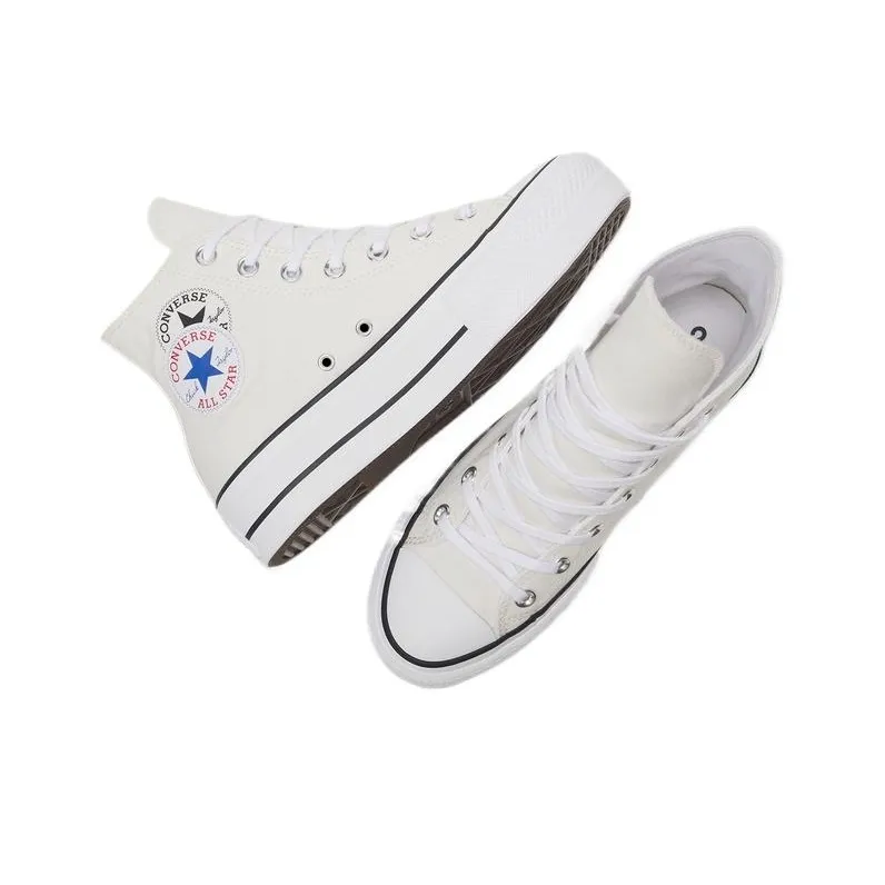 Converse All Star Lift Wear Resistant High Top Skateboard Shoes Women's White-2