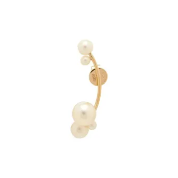 SOPHIE BILLE BRAHE Recycled Gold Freshwater Pearl Hoop Earrings N Women's White