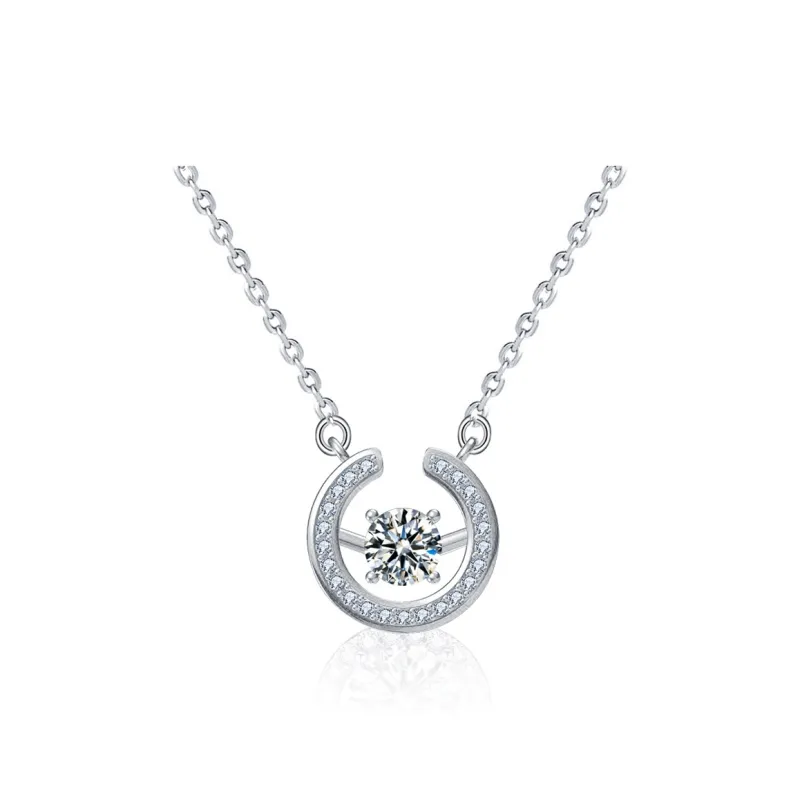WUMZK 925 Sterling Silver Moissanite Necklaces Women's-0