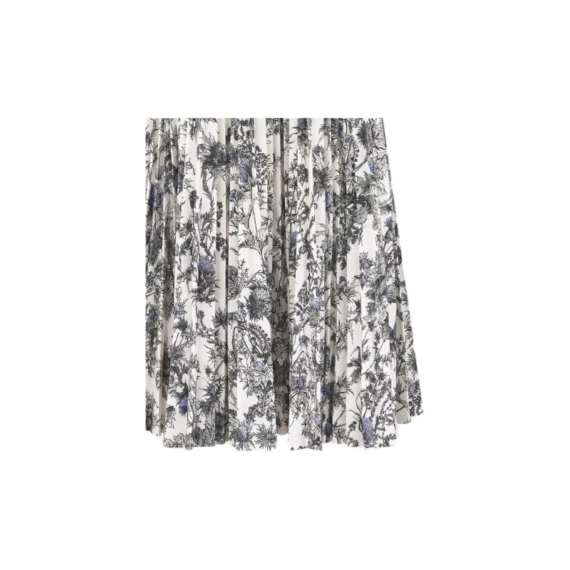 DIOR FW24 Casual Long Skirt Women's Blue-2