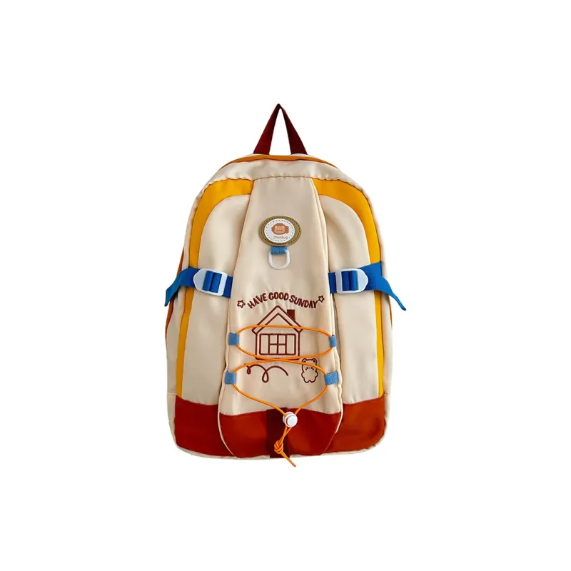 SUN ERATH&U Nylon Backpack Regular Women's Black/Yellow & Green/Yellow & Brown/Pink & Blue-5