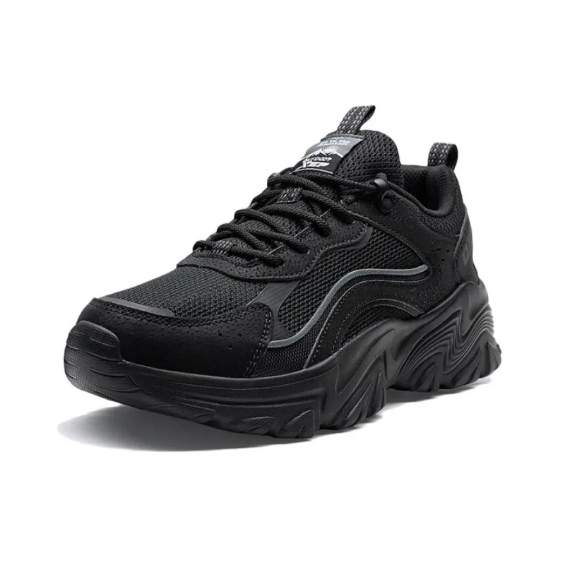 XTEP Non slip Wear resistant Shock Absorption Low Top Outdoor Shoes Women's Black-1