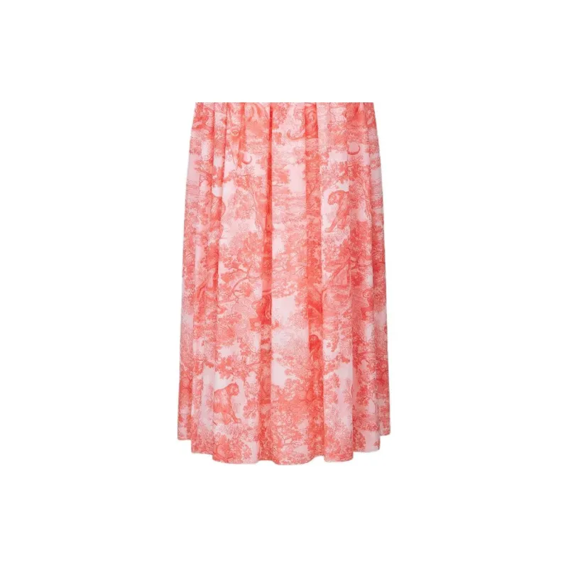 DIOR FW24 Slip Dresses Women's Coral Red-3