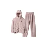 Purple Thickened Hooded Coat (Women's)