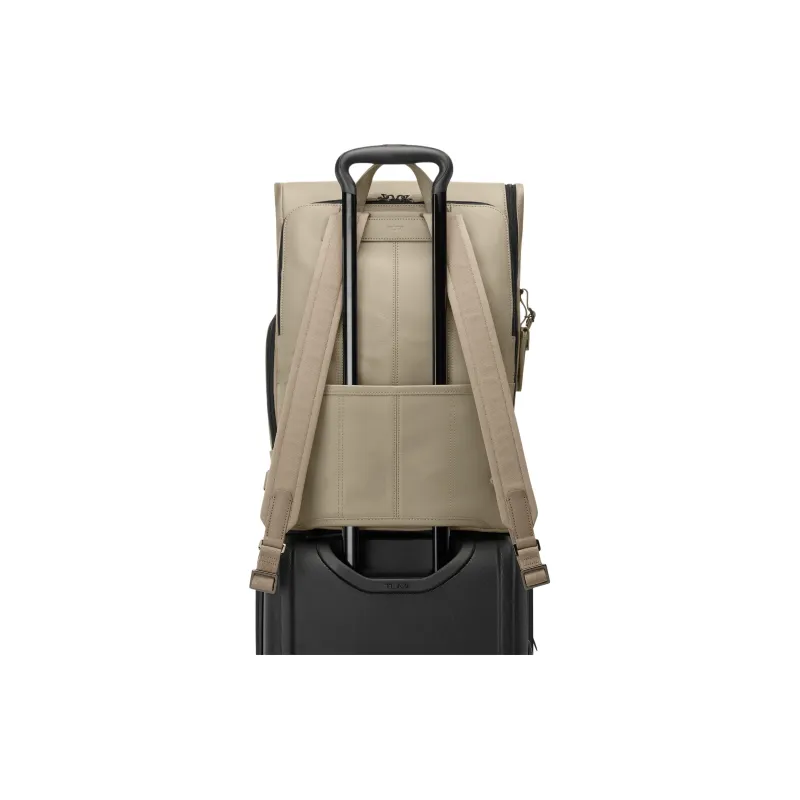 TUMI Leather Backpack Men's Lime Gray-5