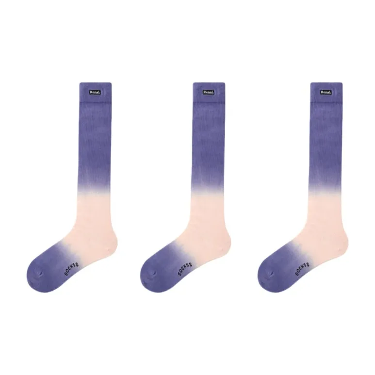 Vine Color Knee High Socks Unisex 3 Pack-0