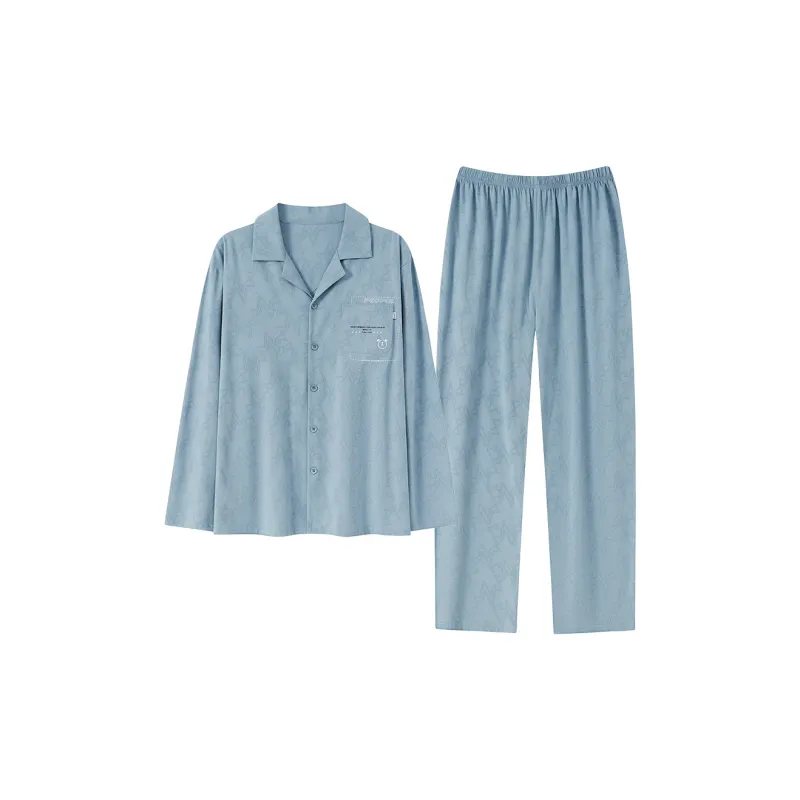 Good Fortune Pajama Set Men's Blue-0