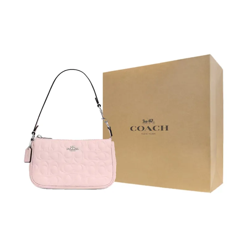 COACH Nolita Smooth Leather Shoulder Bag Trumpets Women's Blush Color-4