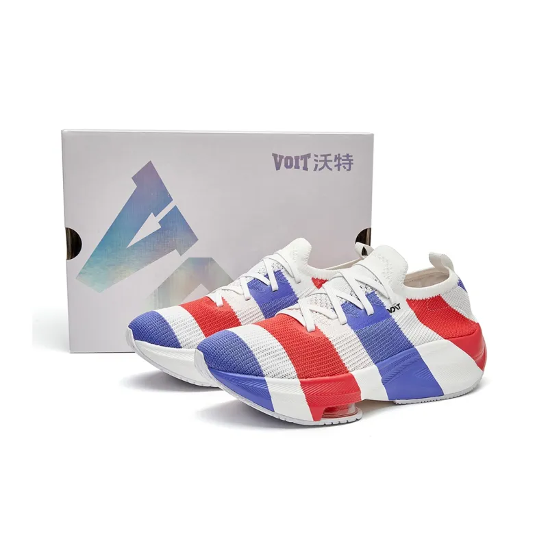 VOIT Running Shoes Unisex Low Top White/Blue/Red-0