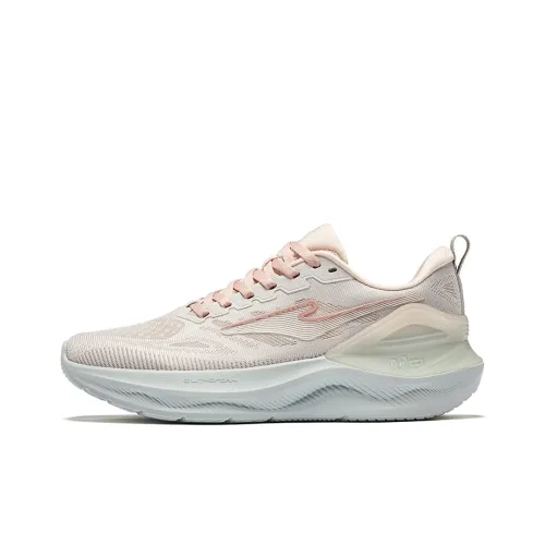 Erke Cushioning Breathable Rebound Low Top Casual Running Shoes Women's Gray Pink