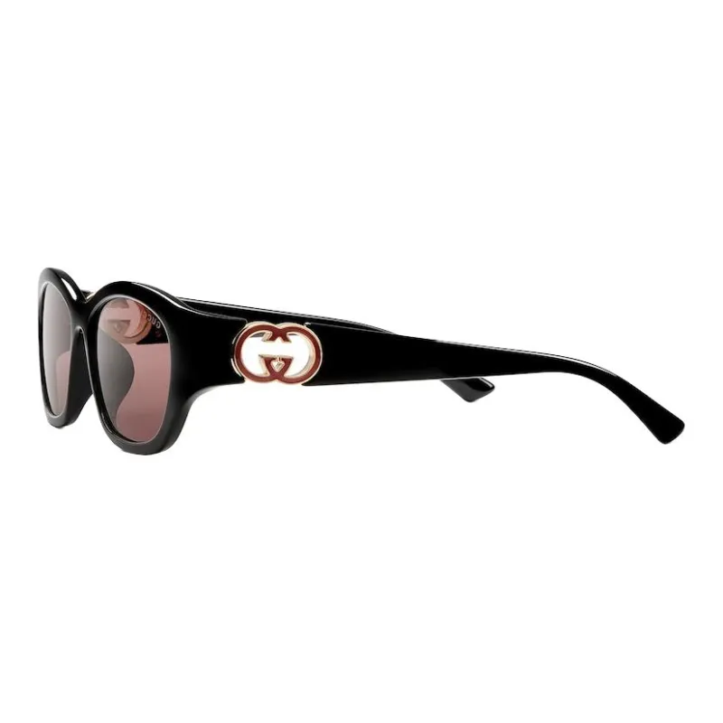 GUCCI Injection Molded Irregular Shape Sunglasses Unisex Black-1