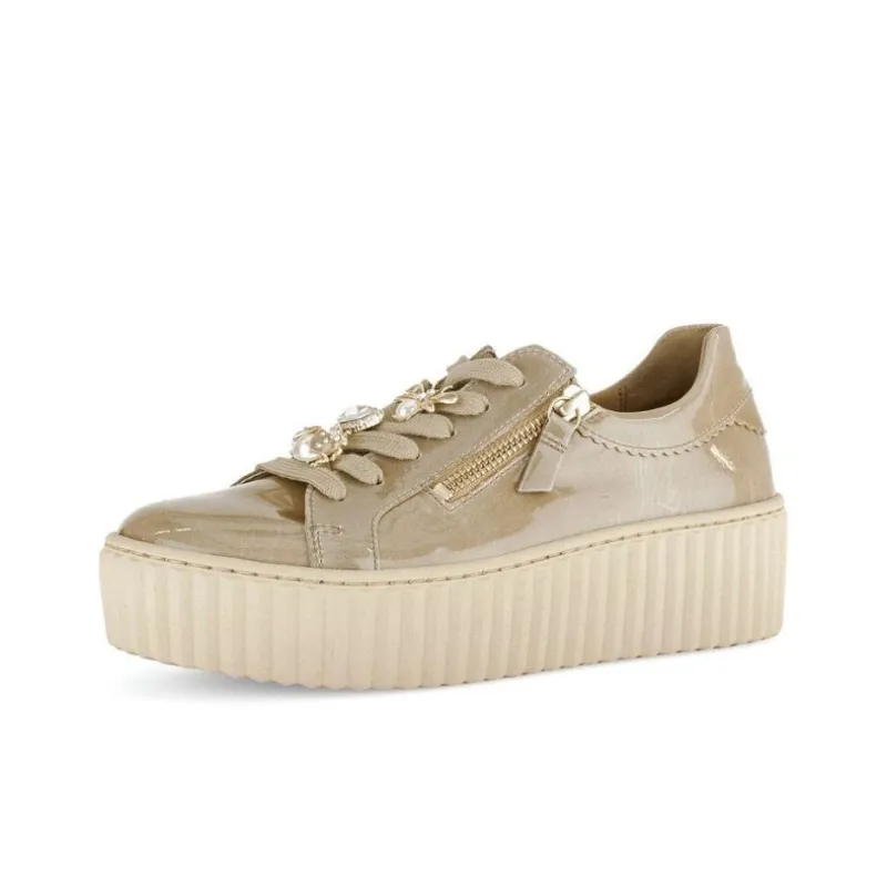 Gabor Fashion Low-Top Skateboard Shoes Women's Light Brown-2