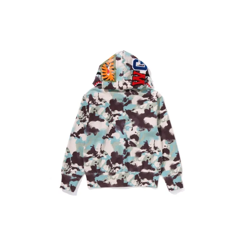 Bape Women's Map Camo Shark Full Zip Hoodie Pink-5