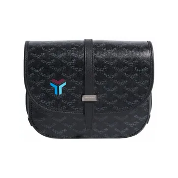 GOYARD Belvédère Canvas With Leather Messenger Bag Shoulder Bag Women's Black