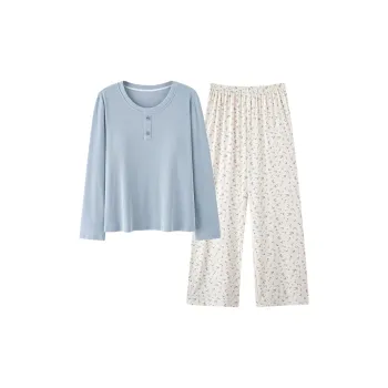 XIAFENYAN Pajama Set Women's Blue White