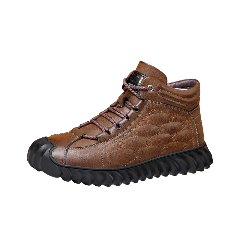 EGCHI Casual Shoes Men High Top Black-8