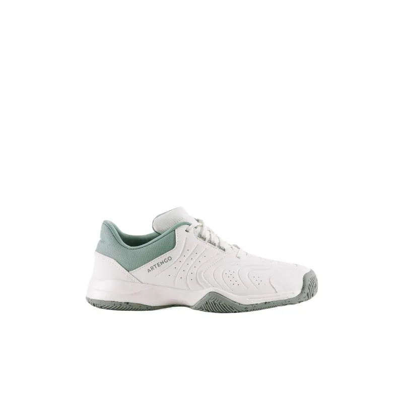 DECATHLON Cushioning Wear Resistant Mid Top Kids Lifestyle Shoes Ecru/Jade Green Kids'-1