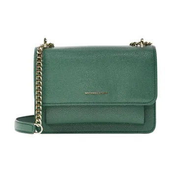 MICHAEL KORS Litchi Grain Leather Crossbody Bag, Shoulder Bag Regular Women's Dark Green