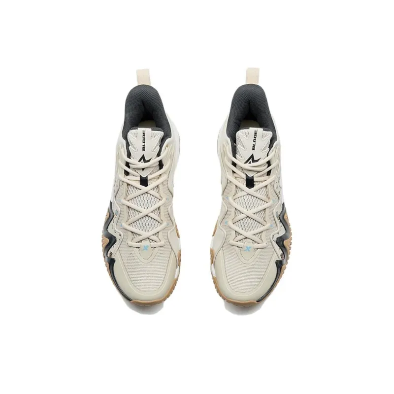 XTEP Anti Slip And Wear Resistant Coverage Mid Top Basketball Shoes Men's Milk Tea White-3