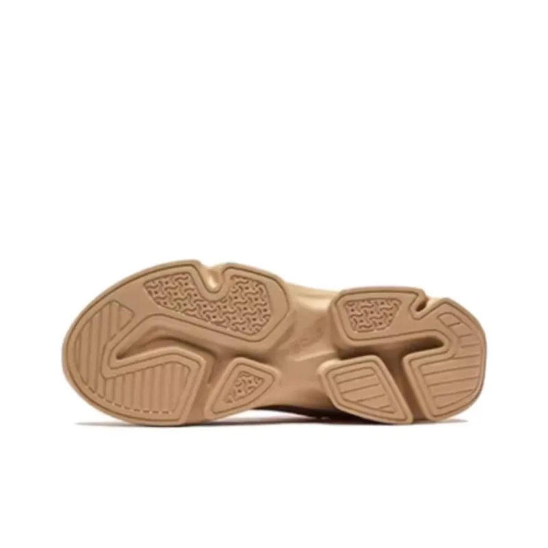 Erke Slip Resistant Lightweight Height Increasing Low Top Casual Shoes Women's Beige Brown-4