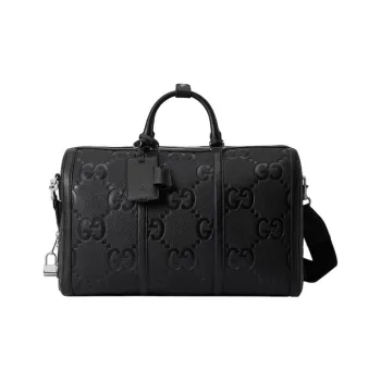 GUCCI Leather Travel Bag Women's Black