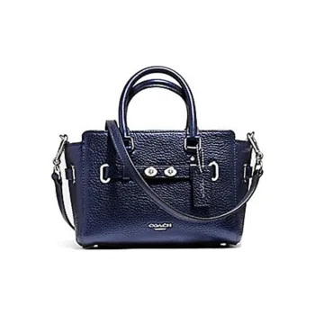 COACH Blake Grained Leather Shoulder Bag Crossbody Bag Handbags Mini Women's Purple Black