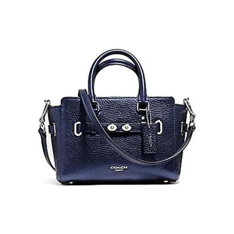 COACH Blake Grained Leather Shoulder Bag Crossbody Bag Handbags Mini Women's Purple Black-0