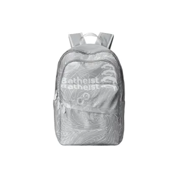 8atheist Polyester Water Repellent Students Backpack Laptop Bag Regular Unisex Gray