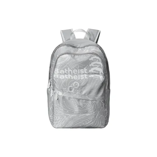 8atheist Polyester Water Repellent Students knit-detail Backpack Laptop Bag Regular Unisex Gray