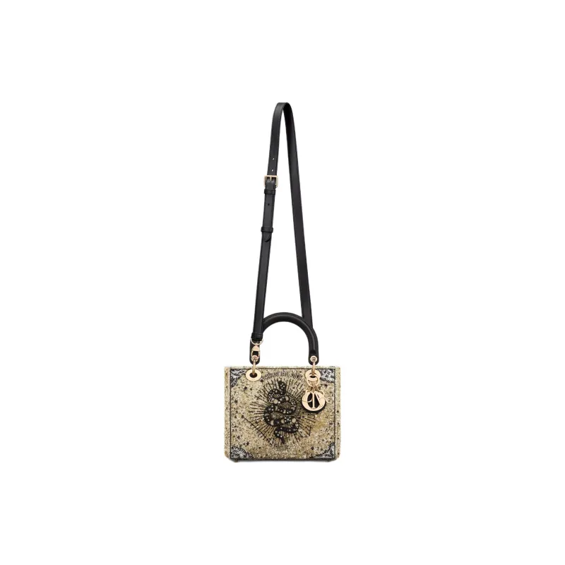 DIOR Lady Dior Technology Fabric Tote Bag, Shopping Bag, Shoulder Bag, Handbag Medium Size Women's Light Gold-1