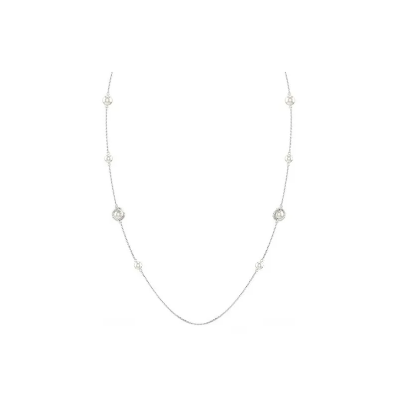 Swarovski Rhodium Plated Necklaces Unisex White-0