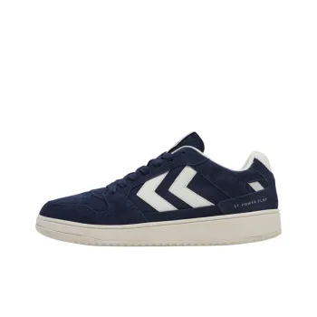 Hummel Anti Slip Wear Resistant Low Top Tennis Shoes Men's Dark Blue