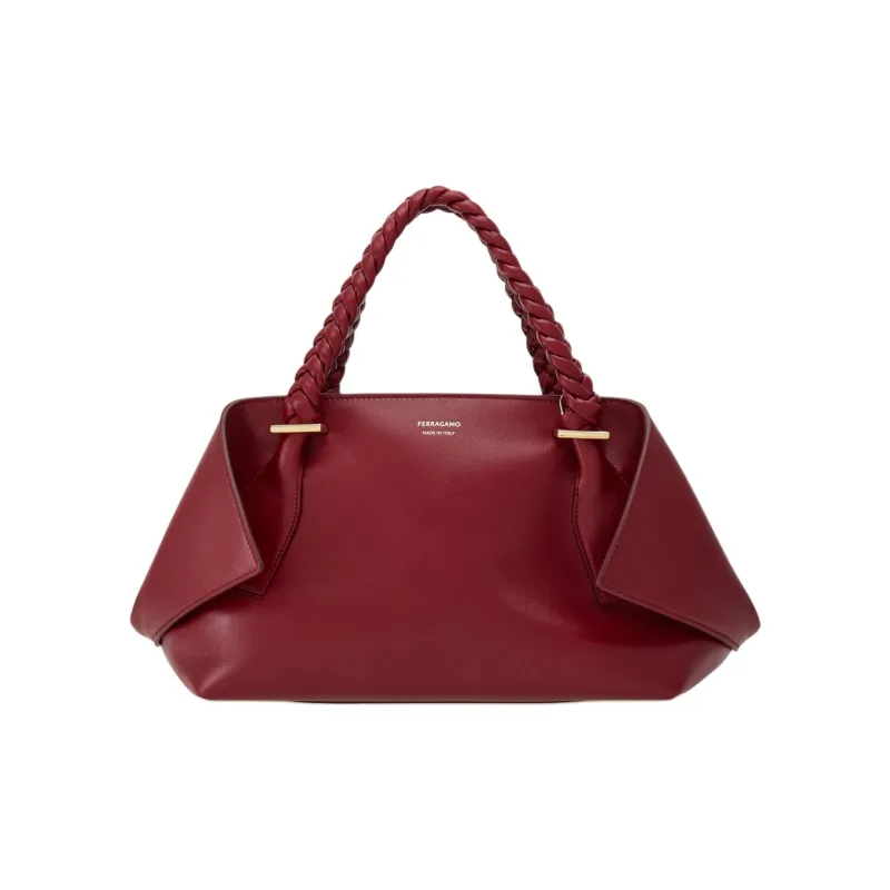 FERRAGAMO Calfskin Shoulder Bag Crossbody Bag Handbag Medium Size Women's Red-0