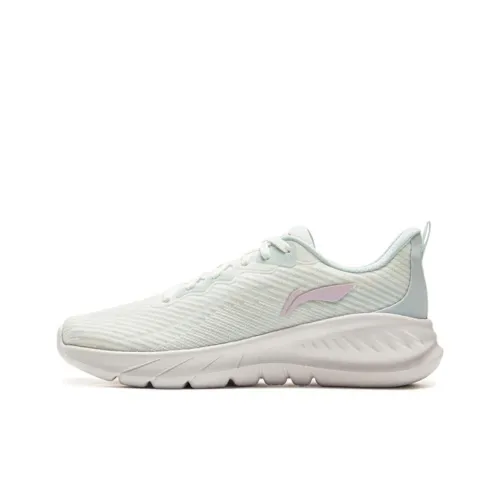 LiNing EasyFit Fle Anti Slip Wear Resistant Low Top Casual Running Shoes Women's White Blue