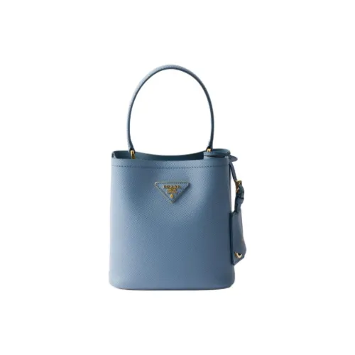 PRADA Saffiano Calfskin Shoulder Bag Crossbody Bag Handbag Mini Women's Starry Sky Blue