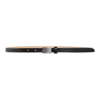 MaxMara Calfskin Cow Leather Leather Belts Women's Black 1.5CM