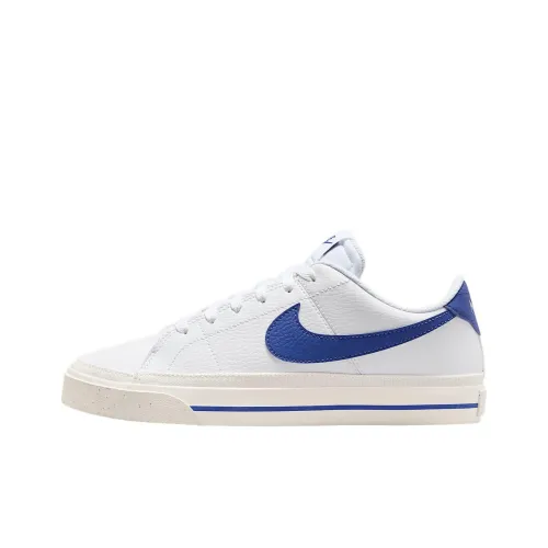Nike Court Legacy Anti Slip Wear Resistant Low Top Skateboard Shoes Women's White Blue