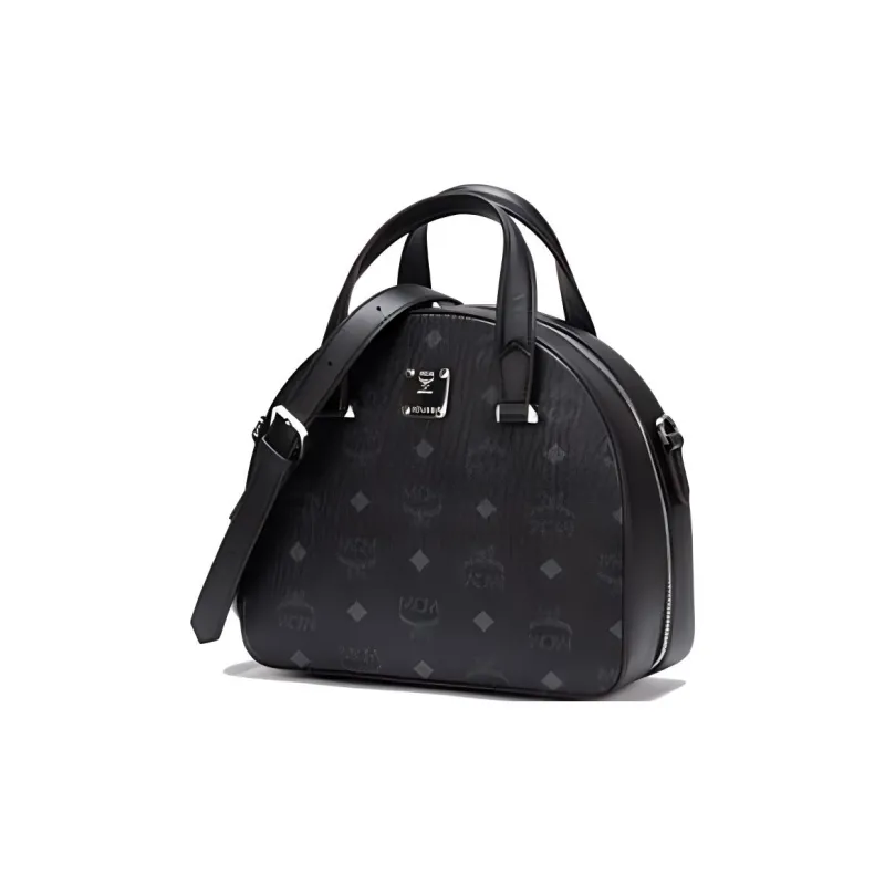 MCM Essential Visetos Origina Artificial Leather Shoulder Bag Crossbody Bag Handbag Mini Women's Black-1