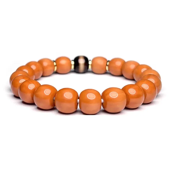 MOUNTAINS AND MANS Monkey Head Walnut New Chinese Style Good Luck Beaded Bracelet Unisex-7
