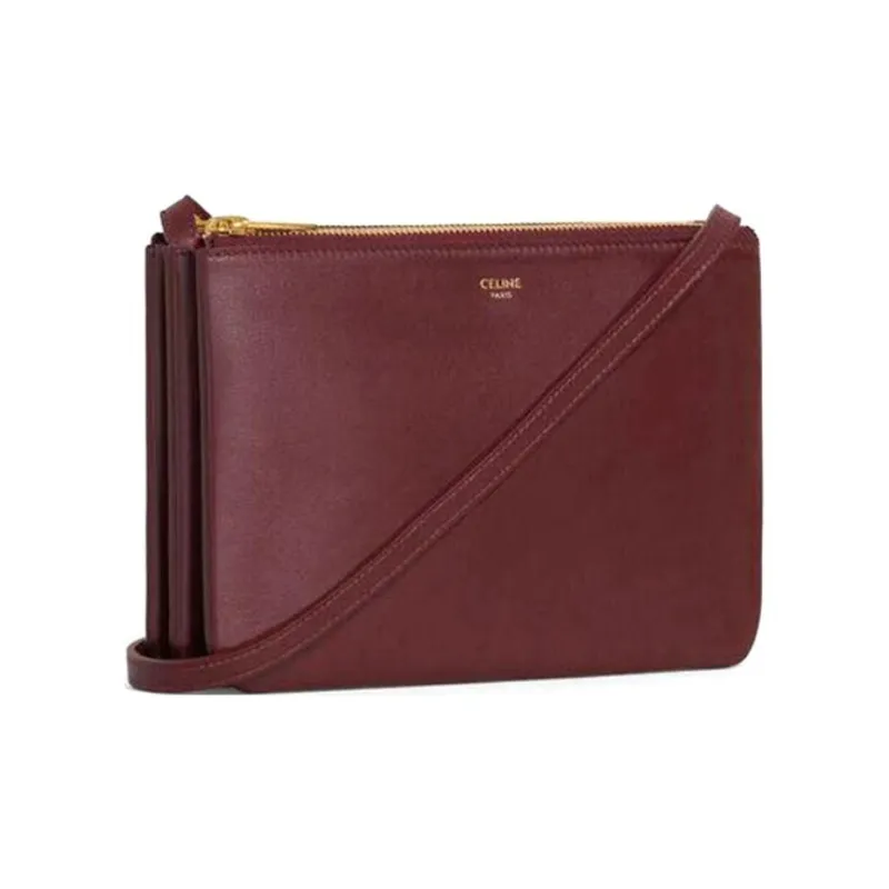 CELINE Trio Lambskin Handbag, Crossbody Bag, Shoulder Bag Women's-1