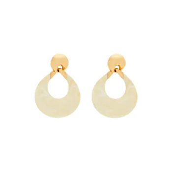 SAINT LAURENT Resin, Metal, Brass Earrings Women's Gold