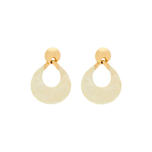 SAINT LAURENT Resin, Metal, Brass Earrings Women's Gold