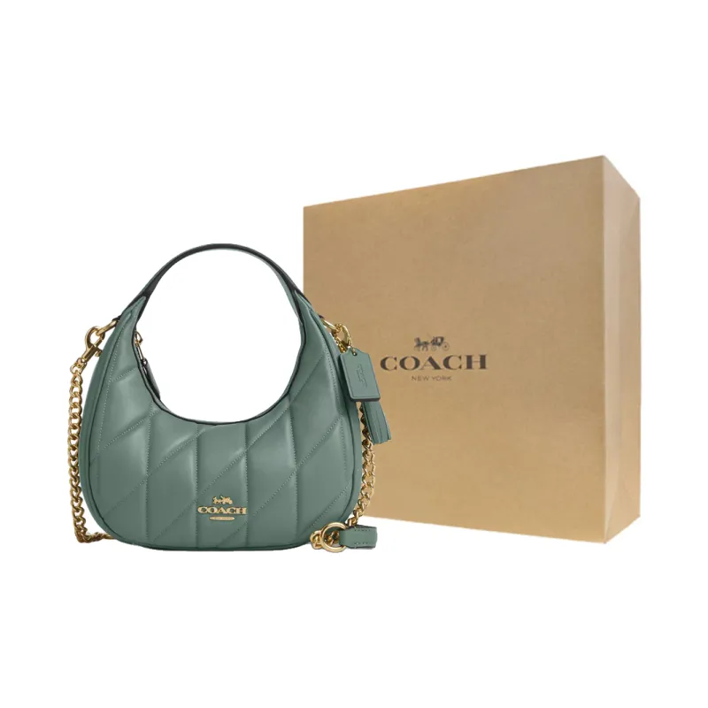 COACH CARMEN Nappa Leather One Shoulder Handbags Mini Women's Green-7