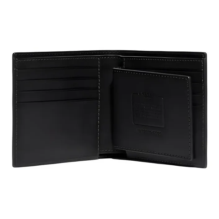COACH 3 IN 1 Wallet Refined Calfskin Leather 3 in 1 Card Holder, Wallet Men's Black-1
