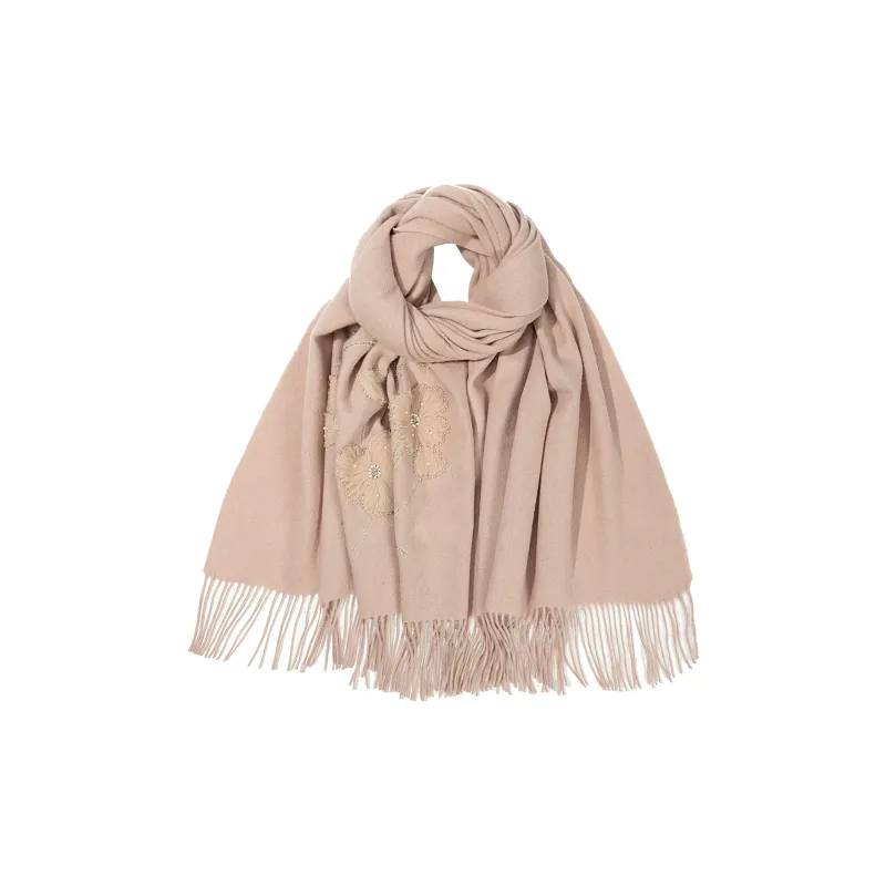 Shanghai Story Sheep Wool Knit Scarves Women's 3 Colors Available For Selection-22